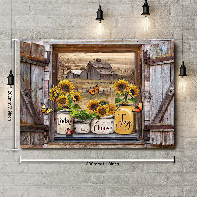 Lisslune | Decorative Butterfly Sunflower Wall Painting