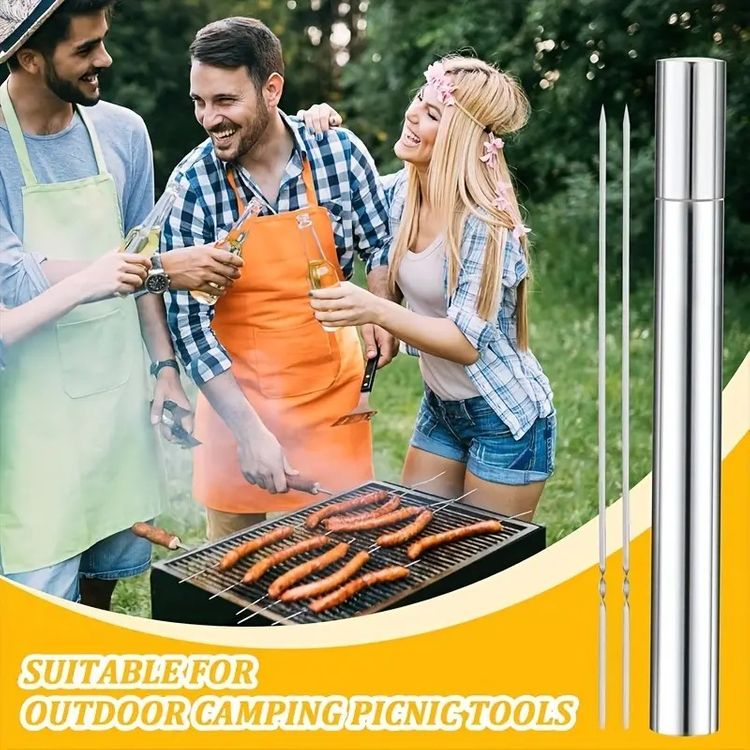 Lisslune | Stainless Steel BBQ Tools Grill Skewers 10 Pieces