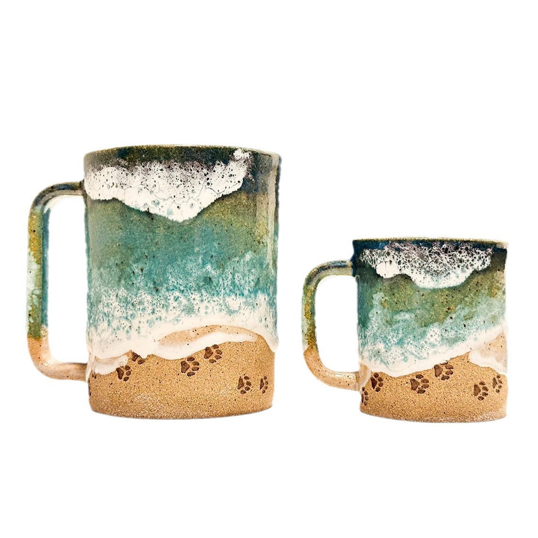 Lisslune | Paw Print Ocean Coastline Mug