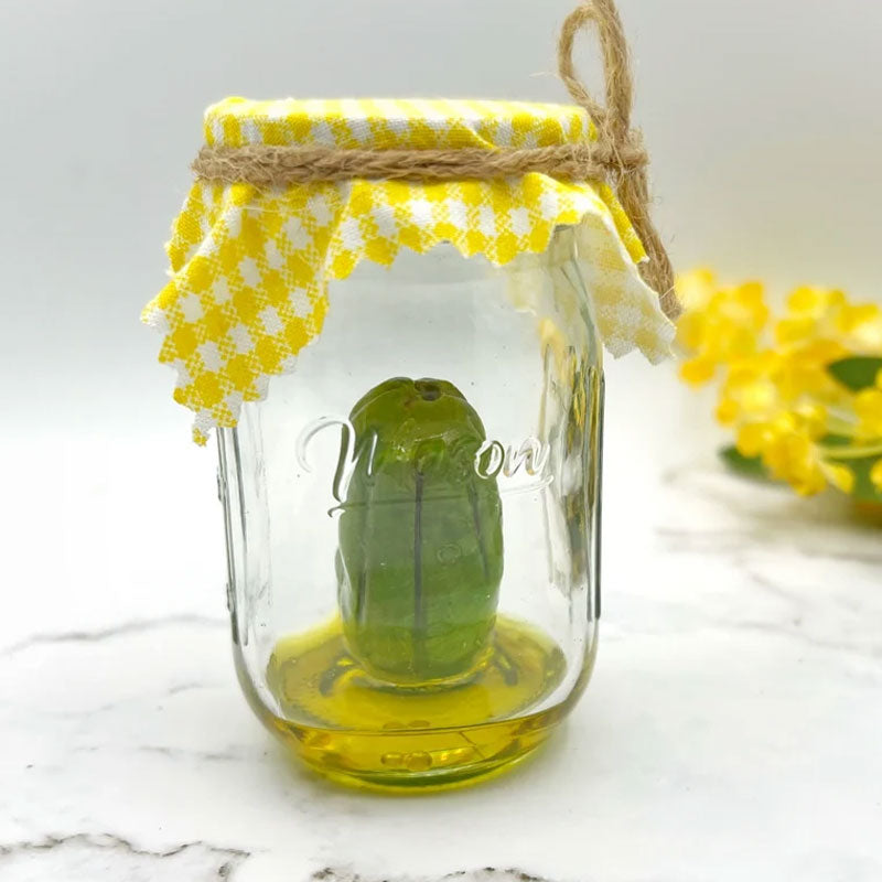 Lisslune | Grumpy Pickle in a Jar Sculpture