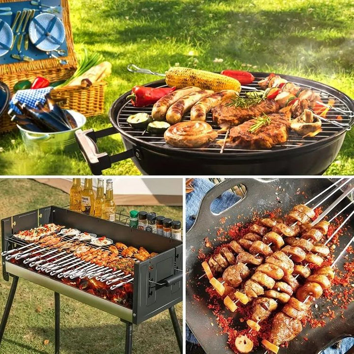 Lisslune | Stainless Steel BBQ Tools Grill Skewers 10 Pieces