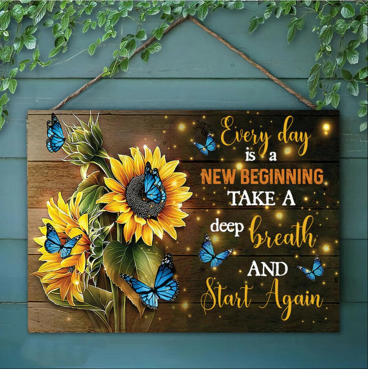 Lisslune | Decorative Butterfly Sunflower Wall Painting
