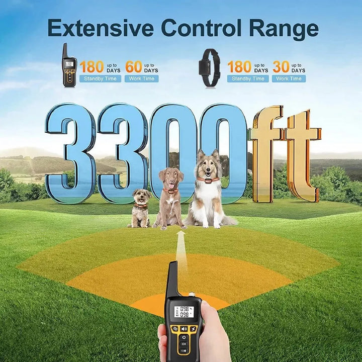 Lisslune | 1000m Dog Training Collar – Waterproof, Rechargeable with Remote Control for Small, Medium & Large Dogs