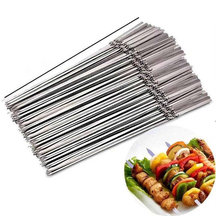 Lisslune | Stainless Steel BBQ Tools Grill Skewers 10 Pieces