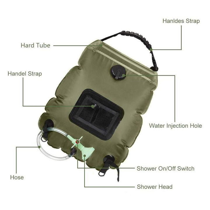 Lisslune | Portable Solar Shower Bag for Camping Van and Tents