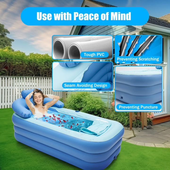 Lisslune | Collapsible Inflatable Foldable Portable Bath Tub for Adults