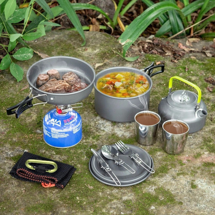 Lisslune | Camping Cooking Ware Stainless Steel Cookware Pots Set and Pans
