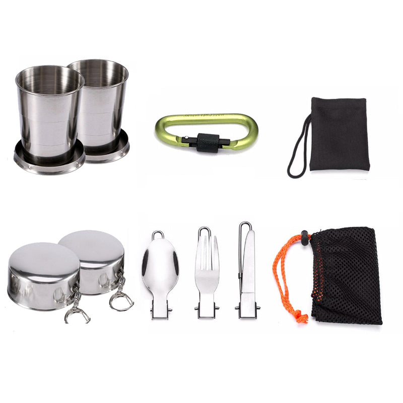 Lisslune | Camping Cooking Ware Stainless Steel Cookware Pots Set and Pans