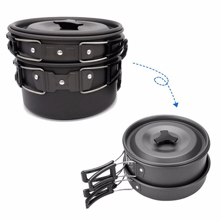Lisslune | Camping Cooking Ware Stainless Steel Cookware Pots Set and Pans