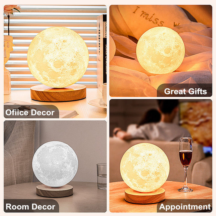 Lisslune | Levitating Illusion Color Option Rotating Magnetic Moon Lamp