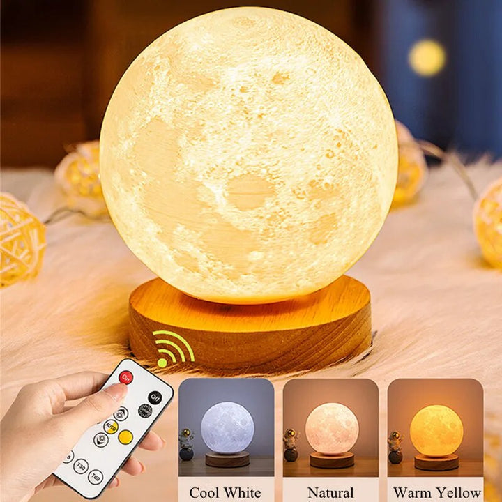 Lisslune | Levitating Illusion Color Option Rotating Magnetic Moon Lamp