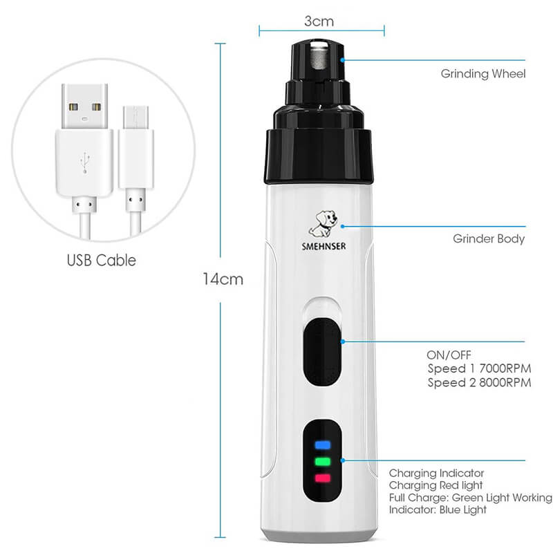 Lisslune | Electric Dog Claw Nail Trimmer Grinder Clipper for Dogs and Cats