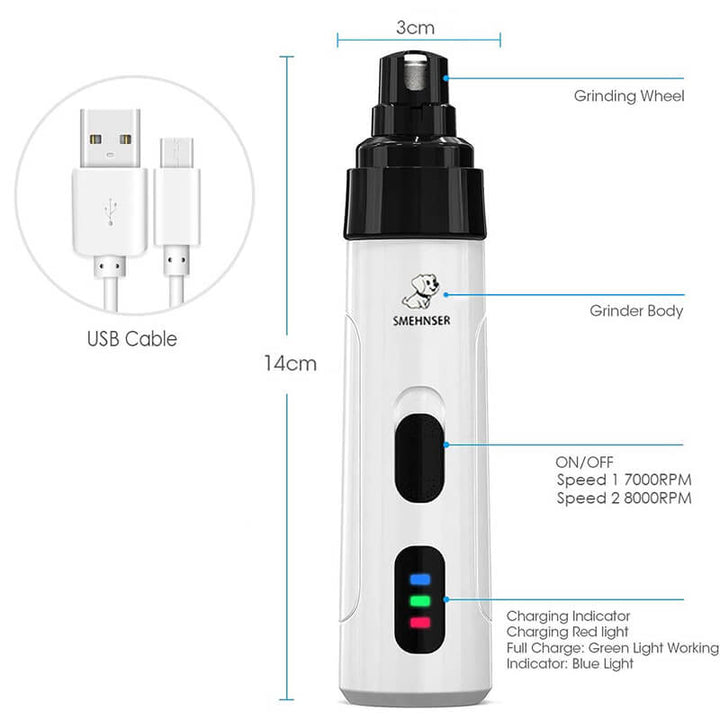 Lisslune | Electric Dog Claw Nail Trimmer Grinder Clipper for Dogs and Cats