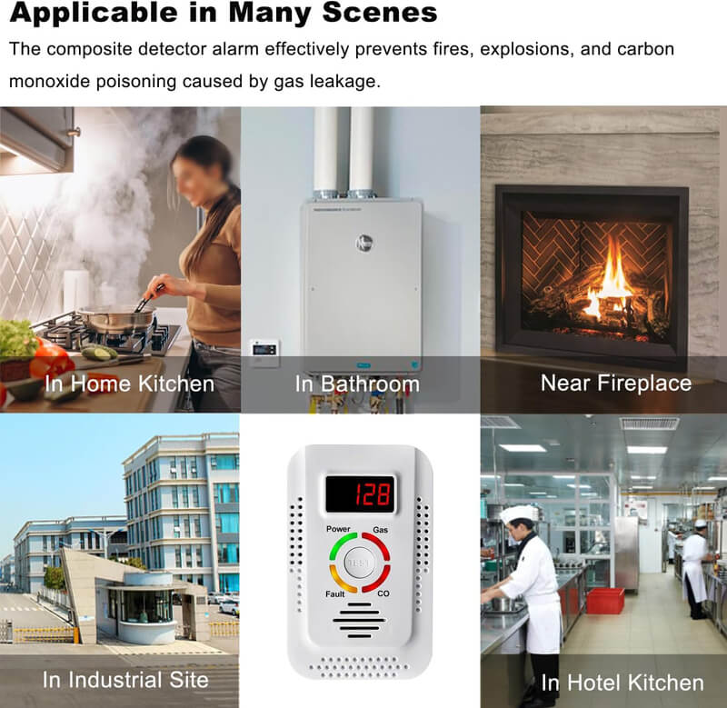 Lisslune | Gas Leak Carbon Monoxide CO2 Detector Alarm for Home