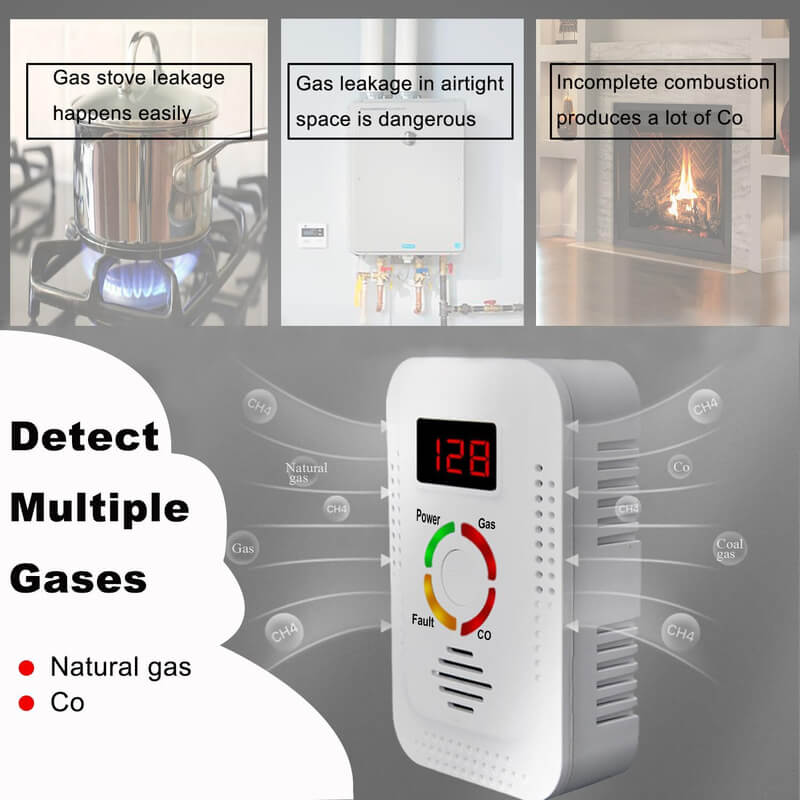 Lisslune | Gas Leak Carbon Monoxide CO2 Detector Alarm for Home