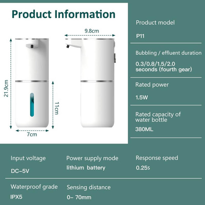 Lisslune | Auto Hand Soap Dispenser Wall Mounted Touchless Hand Wash