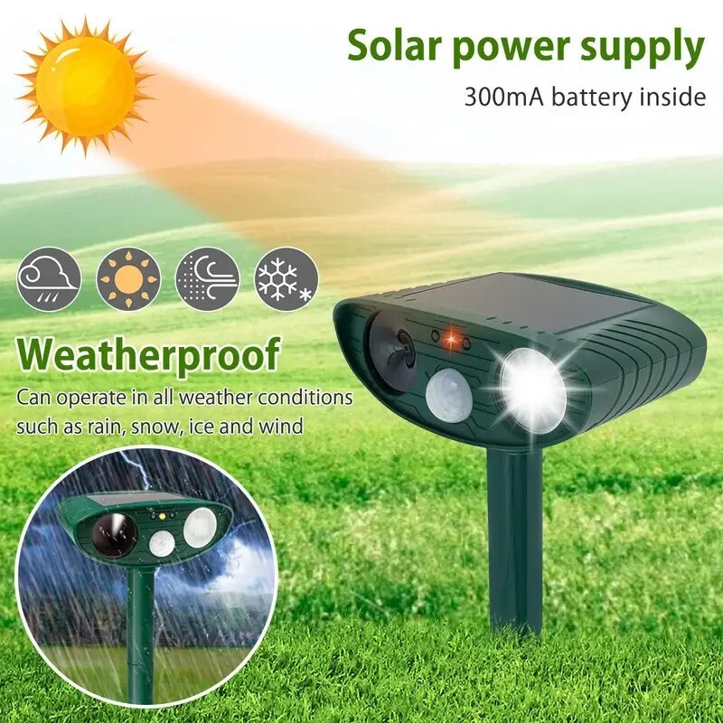 Lisslune | Ultrasonic Fox Sonic Cats Deterrent Repellent Squirrel Birds for Animals