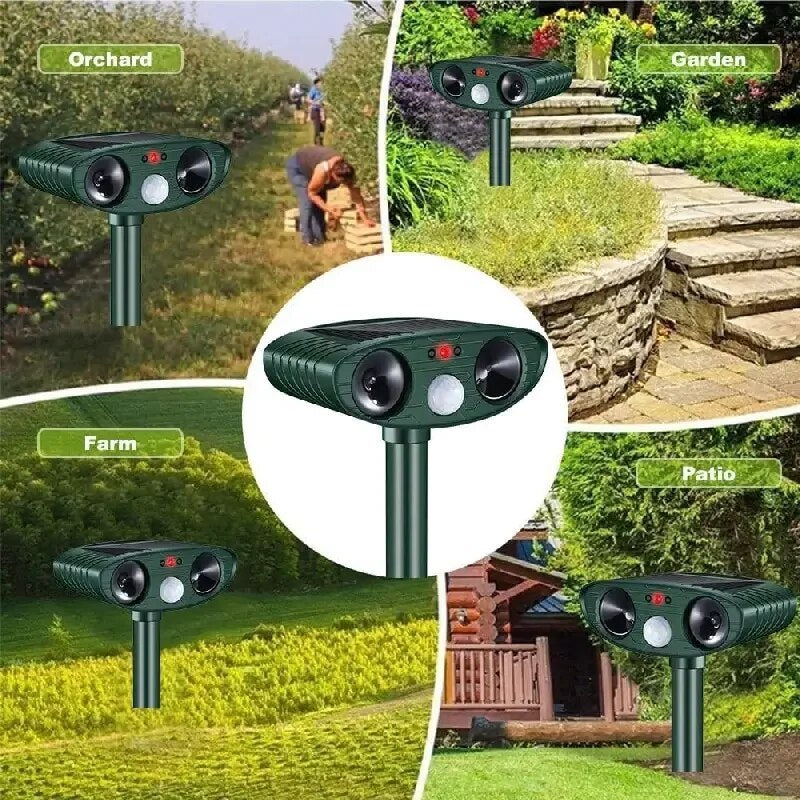 Lisslune | Ultrasonic Fox Sonic Cats Deterrent Repellent Squirrel Birds for Animals