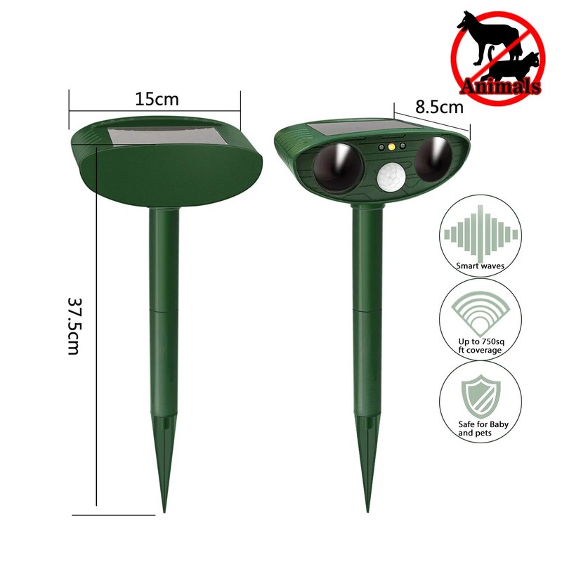 Lisslune | Ultrasonic Fox Sonic Cats Deterrent Repellent Squirrel Birds for Animals