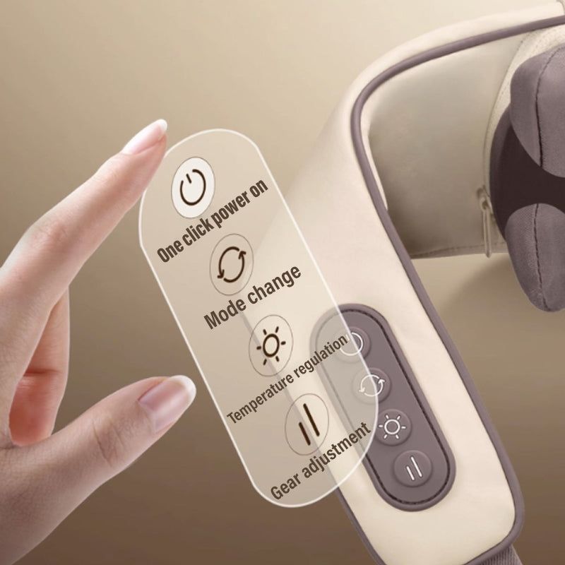 Lisslune | Neck and Shoulder Massager with Electric heat Heat Relaxing Shiatsu Spa