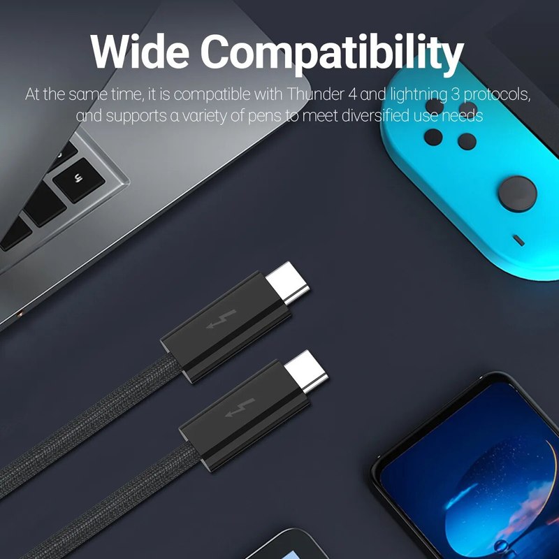 Lisslune | Thunderbolt USB Type C Connector Cool Running Thunderbolt4 Cable