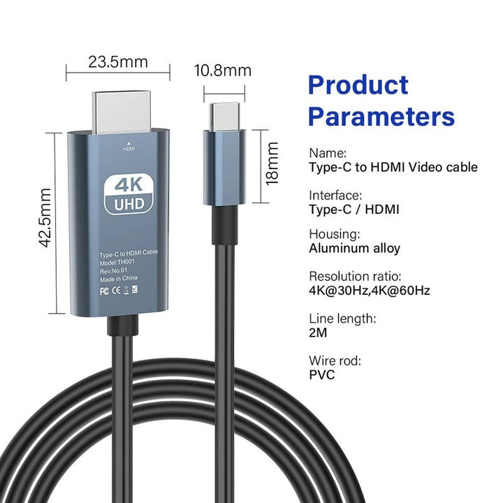 Lisslune | Usb C to Hdmi Cable Cool Running Hdmi to USB C