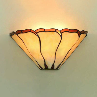 Skørter | Petal Wall Light Rustic Tiffany Stained Glass 1 Light Wall Mount Light with Cone Shade