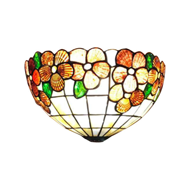 Lisslune | Bowl flower wall lights with shade in lodge style wall lighting for the living room