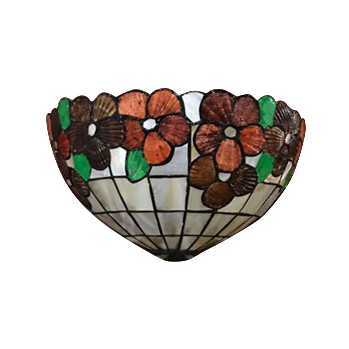 Lisslune | Bowl flower wall lights with shade in lodge style wall lighting for the living room