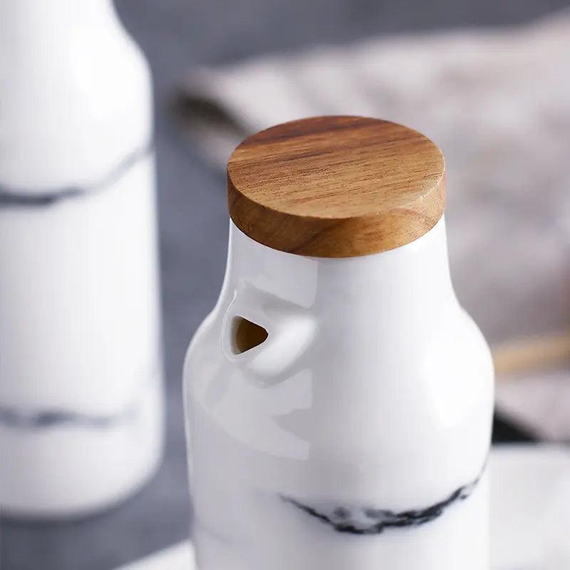 Lisslune | Marble Ceramic Oil and Vinegar Sauce Dispenser