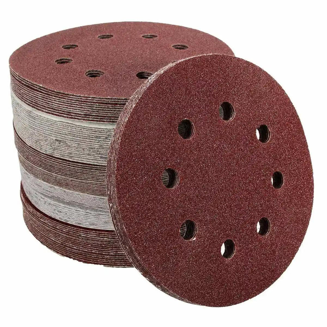 Lisslune | 125mm Premium Sanding Disc Set - 100 mixed grits with 8-hole design for polishing and buffing