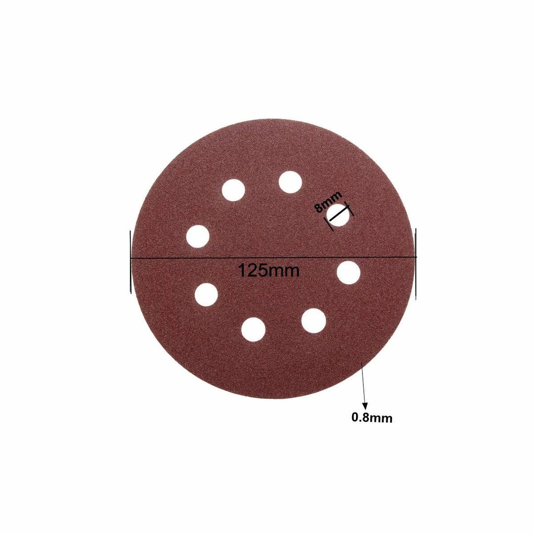 Lisslune | 125mm Premium Sanding Disc Set - 100 mixed grits with 8-hole design for polishing and buffing