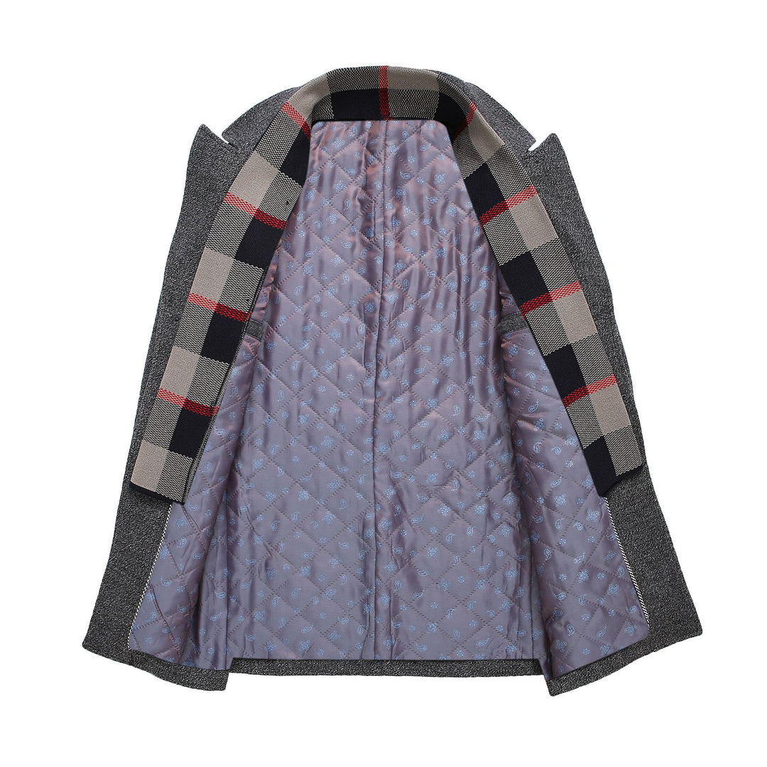 Men's Elegant Wool Coat with Modern Cut and Practical Pockets Lisslune