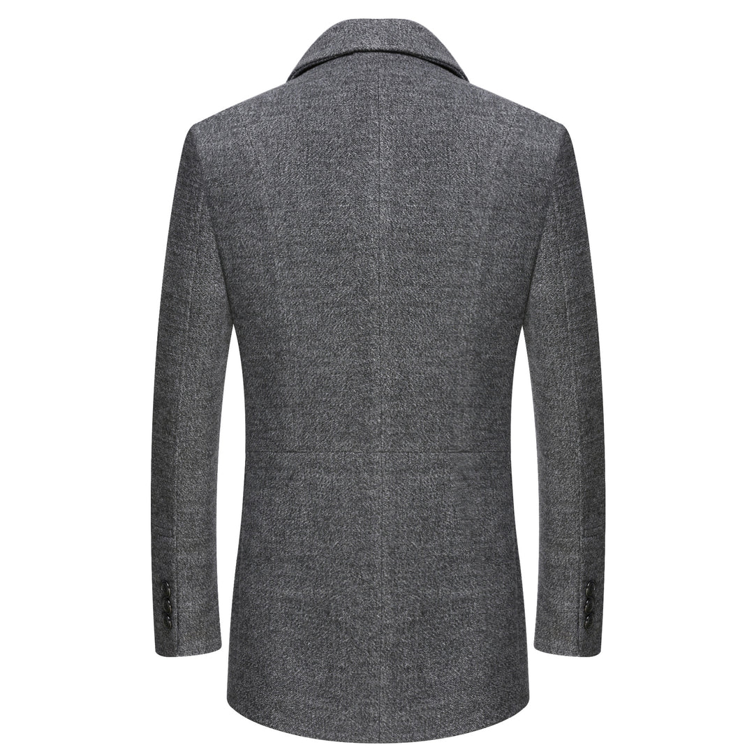 Men's Elegant Wool Coat with Modern Cut and Practical Pockets Lisslune