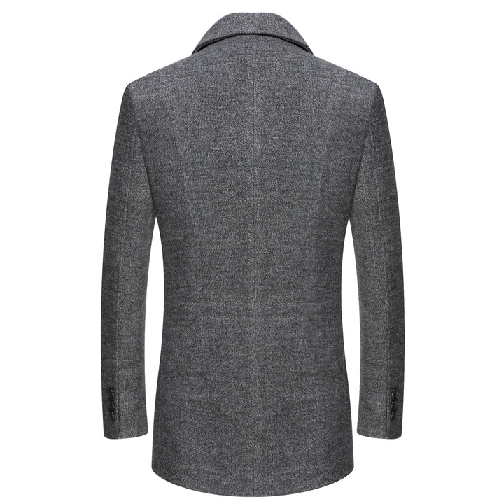 Men's Elegant Wool Coat with Modern Cut and Practical Pockets Lisslune