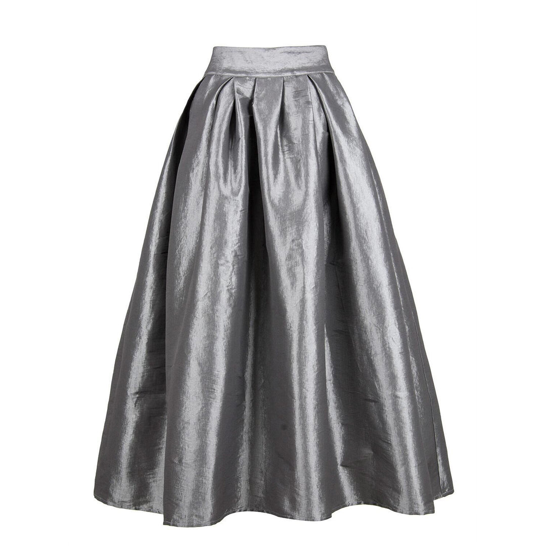 Women's maxi skirt made of shimmering satin with a wide cut Lisslune