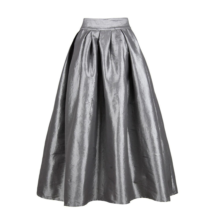Women's maxi skirt made of shimmering satin with a wide cut Lisslune