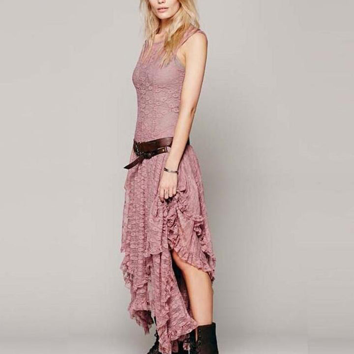 Ladies festive dress with voluminous skirt and sophisticated ruffle details