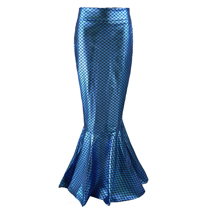 Women's mermaid skirt with shiny scale pattern and flared hem Lisslune