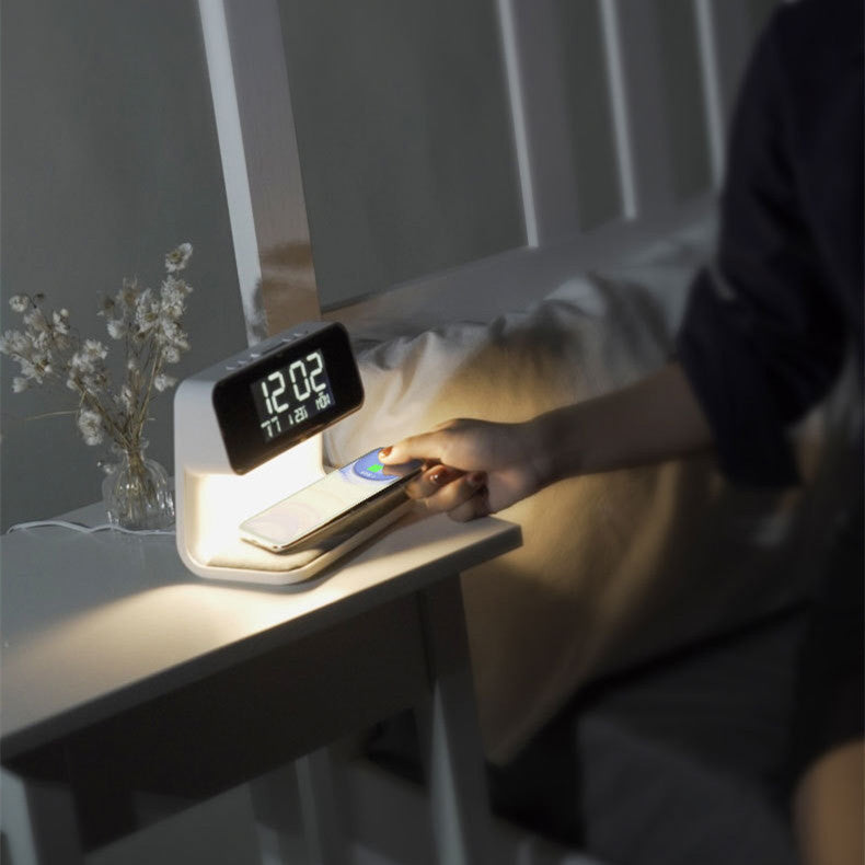 Lisslune | GlowTime LED Alarm Clock with Digital Display & Wireless Fast Charging