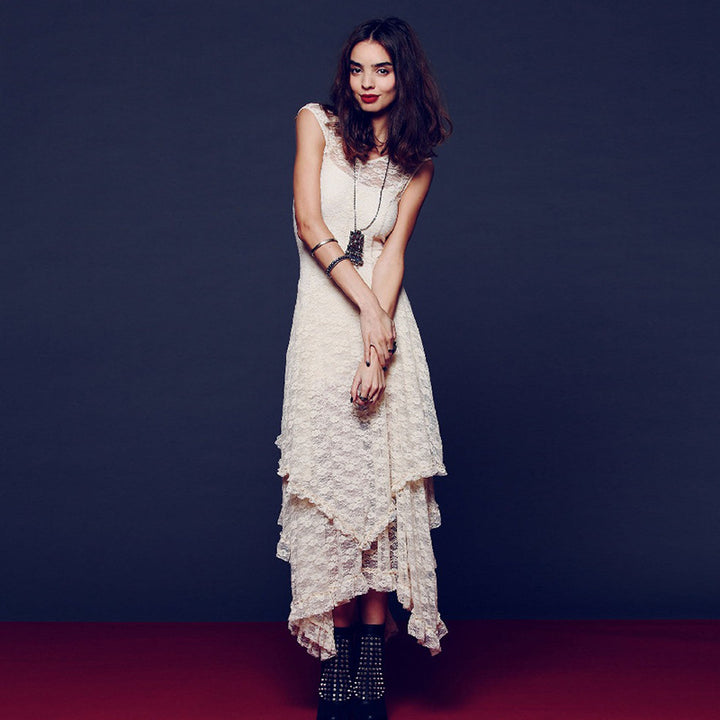 Ladies festive dress with voluminous skirt and sophisticated ruffle details