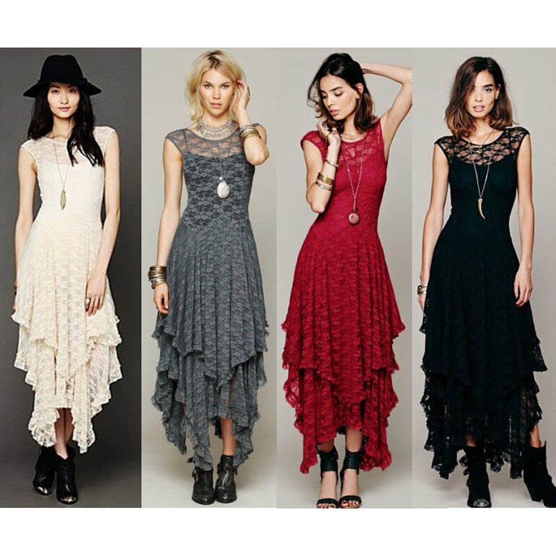 Ladies festive dress with voluminous skirt and sophisticated ruffle details