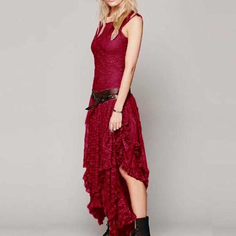 Ladies festive dress with voluminous skirt and sophisticated ruffle details