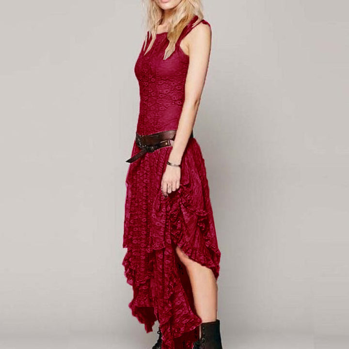 Ladies festive dress with voluminous skirt and sophisticated ruffle details