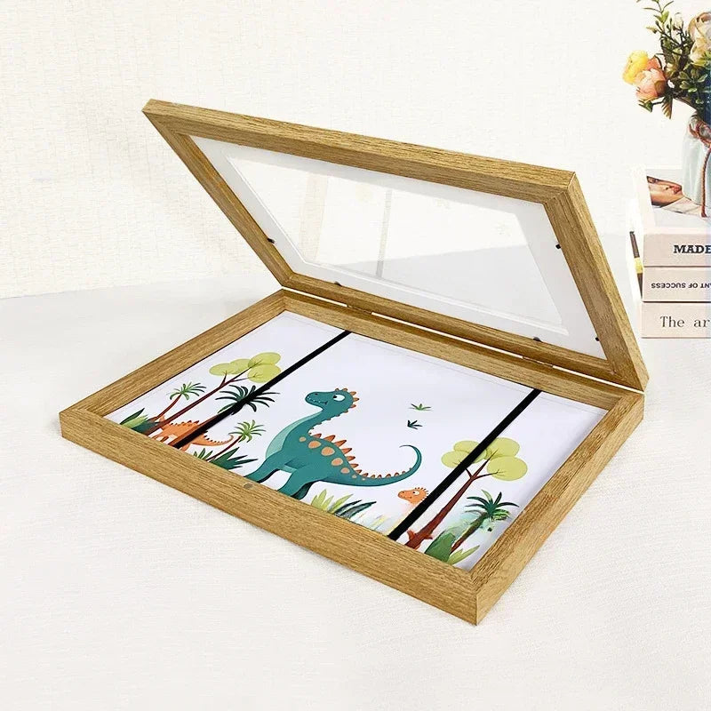 Lisslune | Magnetic Wooden Kids Easy Open Art Frame