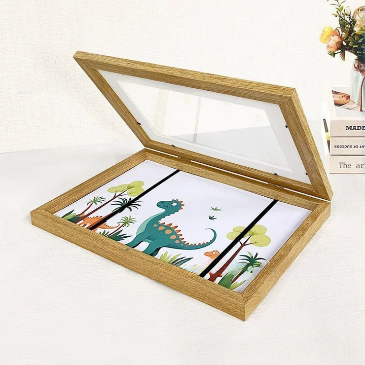 Lisslune | Magnetic Wooden Kids Easy Open Art Frame
