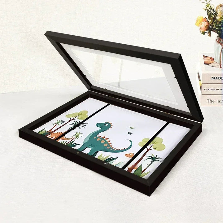 Lisslune | Magnetic Wooden Kids Easy Open Art Frame