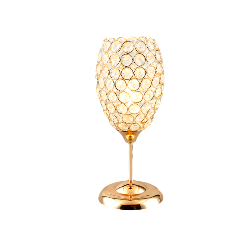 Lisslune | LumiCup Crystal Accent Lamp – Elegant head-shaped bedside lamp for luxurious interiors
