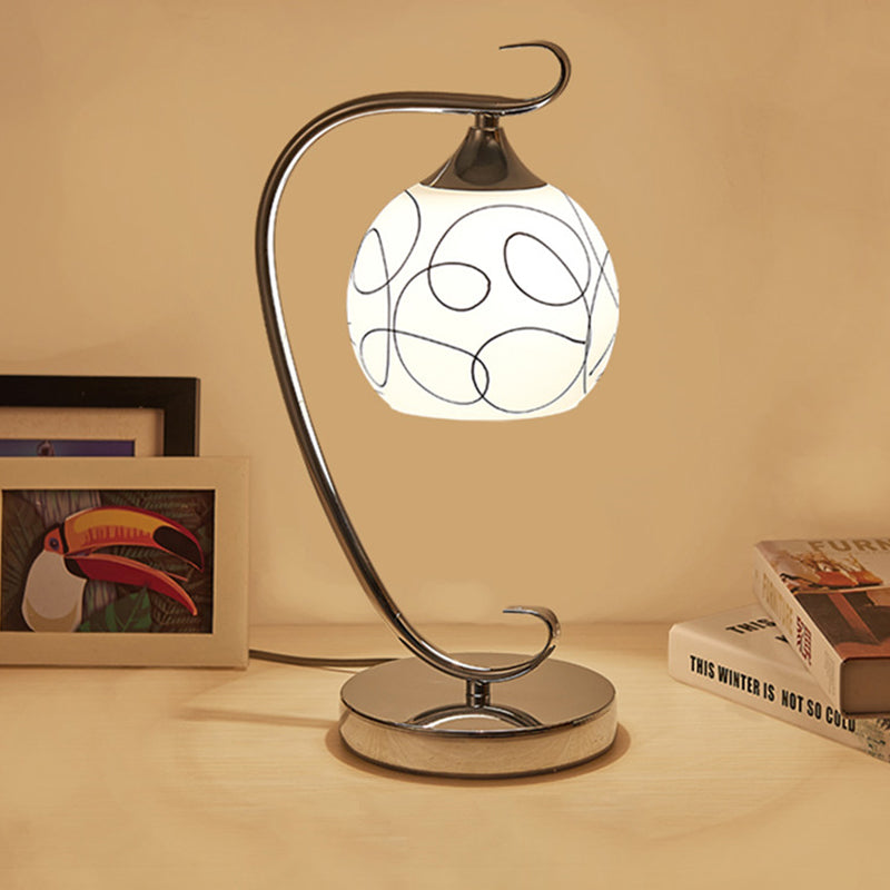 Lisslune | Orbola – Classic white glass ball table lamp