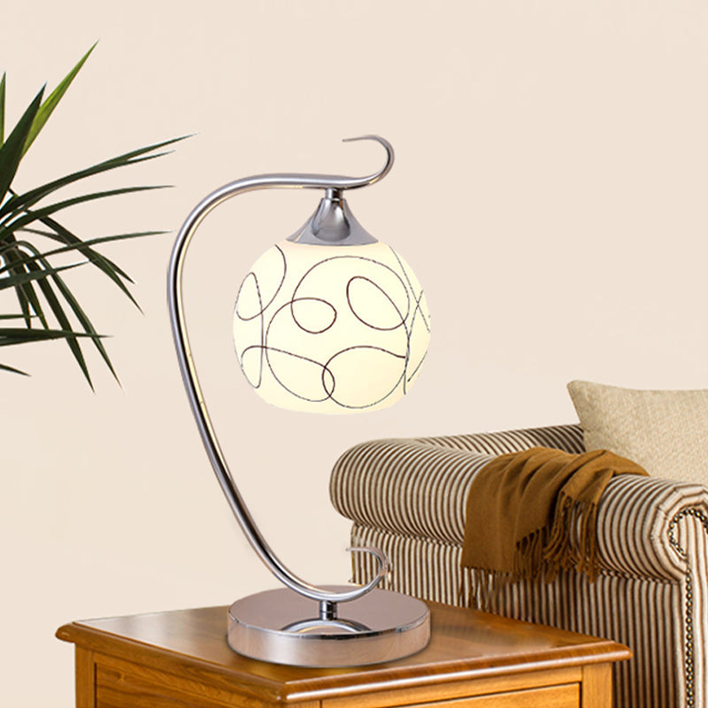Lisslune | Orbola – Classic white glass ball table lamp